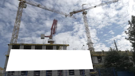 Building-under-construction-with-blank-banner