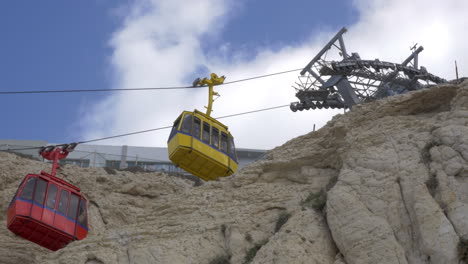 Standseilbahnen-Der-Steilsten-Seilbahn-Der-Welt-In-Rosch-Hanikra