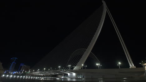 Night-timelapse-of-traffic-on-the-Assut-de-l'Or-Bridge-in-Valencia-Spain