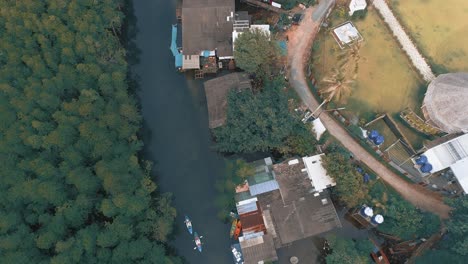 Aerial-View-of-Boats-on-River