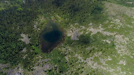 Flying-Over-a-Mountain-Lake