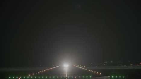 Bright-headlights-of-an-airplane-taking-off