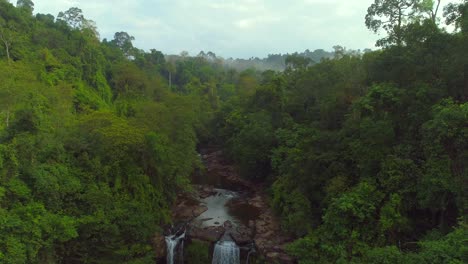 Flight-to-Waterfall-in-Jungle