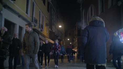 People-Walking-Along-the-Street-in-Venice-Italy