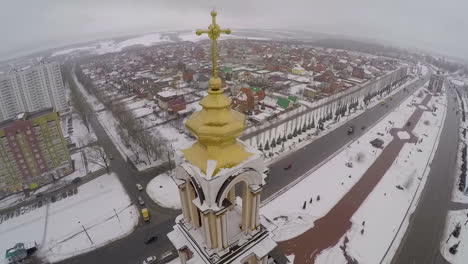 Vista-Aérea-De-La-Iglesia-De-San-Jorge-En-Kursk,-Rusia.