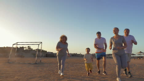 Happy-family-finishing-evening-jogging