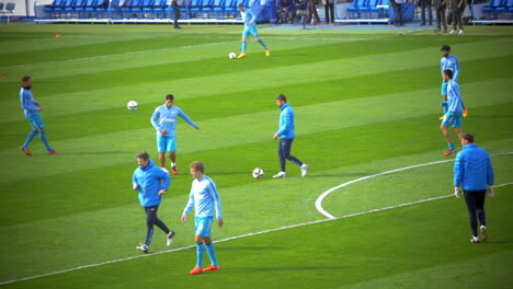 Football-Players-Ending-the-Warm-Up-before-the-Game