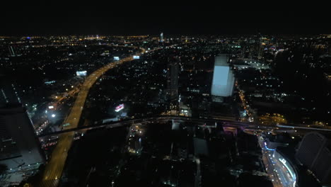 Panorama-Nocturno-De-Bangkok,-Tailandia