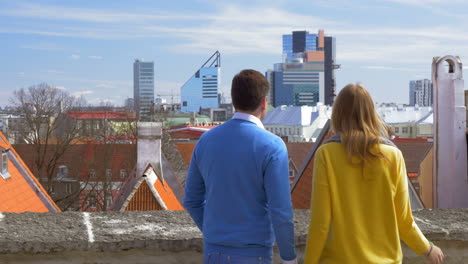 Couple-Watching-the-Scenery-of-Old-and-Modern-Tallinn