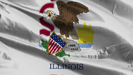 Nahaufnahme-Der-Wehenden-Flagge-Des-Bundesstaates-Illinois-Der-Vereinigten-Staaten-Von-Amerika