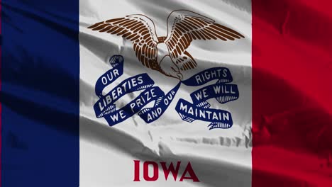 Close-up-of-the-waving-flag-of-the-United-States-Of-America-state-of-Iowa