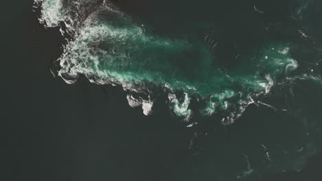 Danger-and-beauty-in-speeding-water-current,-Saltstraumen-strait