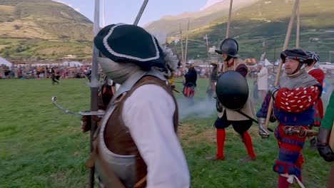 A-scene-of-the-reenactment-of-the-Calvin-Battle-at-the-South-Tyrolean-Medieval-Games