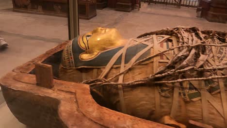 Egypt---Mummy,-Preserved-Body-of-a-Human,-Ancient-Egyptian-Burial-Practices---Close-Up