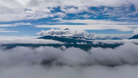 Aerial-Timelapse-Of-Clouds-Over-Osorno-Volcano