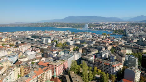Genfer-Stadt-Und-Hafen-Mit-Ikonischem-Wasserstrahl-In-Der-Schweiz