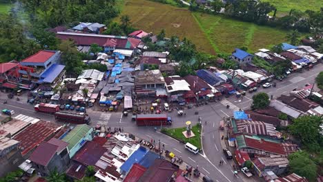 Aerial-Drone-Timelapse-of-Mainit-Town,-Surigao-del-Norte,-Philippines