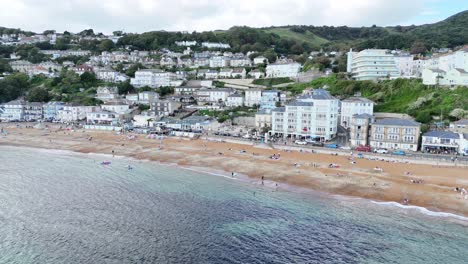 Beach-Panning-drone-aerial-Ventnor-Isle-of-Wight-UK