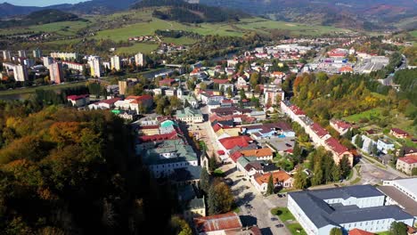Aerial-view-of-the-beautiful-city-of-the-Dolny-Kubin-in-the-morning