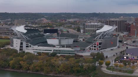 Paycor-Stadium-Side-Aerial-view-in-Cincinnati,-Ohio-in-United-States