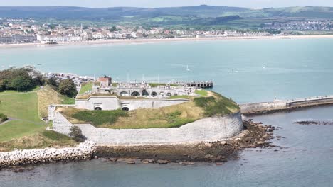 Nothe-Fort-Weymouth-Dorset-Großbritannien-Drohne,-Antenne