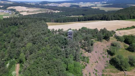Orbit-Drone-Shot-of-the-Booser-Eifelturm-in-Germany