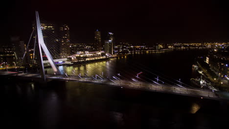 Timelapse-of-traffic-on-Erasmus-Bridge-at-night-Rotterdam