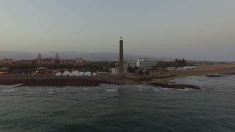 Resort-and-Maspalomas-Lighthouse-on-Gran-Canaria-aerial