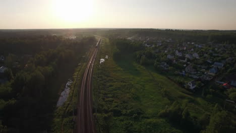 Aerial-view-of-freight-train-in-the-country-Russia
