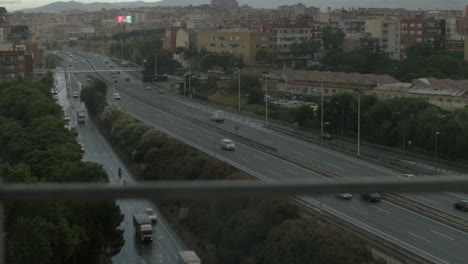 Tráfico-De-Vehículos-En-Las-Carreteras-De-Barcelona.