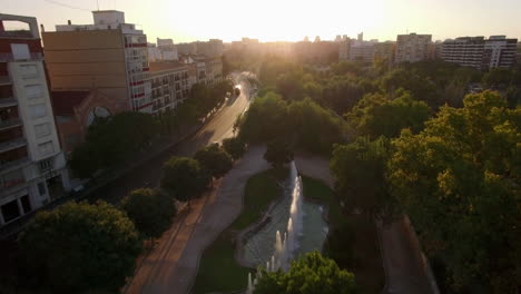 Valencia-aerial-cityscape-at-sunset-Spain