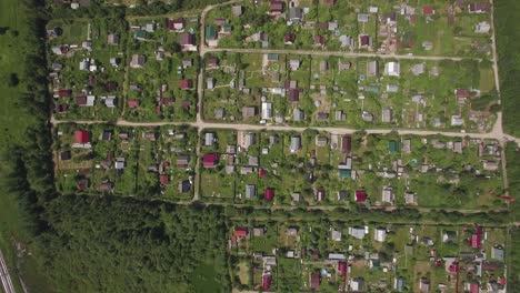 Aerial-view-of-village-houses-in-Russia