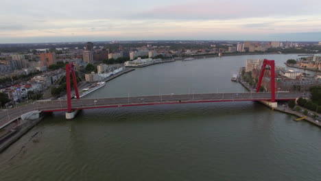 Aerial-Rotterdam-view-with-Willem-Bridge