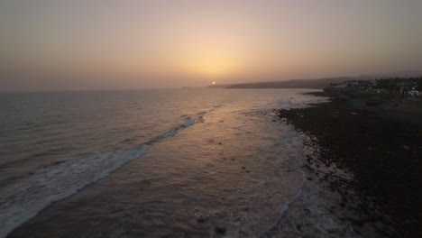 Aerial-view-of-picturesque-island-landscape-in-sunset-time-at-the-sea-Gran-Canaria-Island-Spain