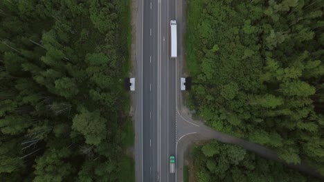 Aerial-bird-eye-top-view-of-road-in-countryside-Russia