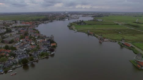 Aerial-flight-above-the-Koog-Zaandijk-Netherlands