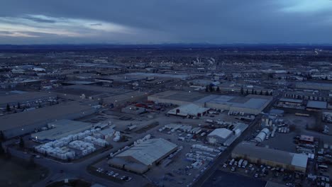 Endless-warehouses-under-the-evening-sun-in-Calgary