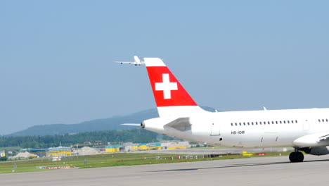 Swiss-Airbus-A320-Tail-End-showing-Iconic-National-Flag-of-Switzerland