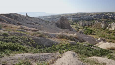 panning-shot-at-sunrise-of-love-valley-in-Cappadocia