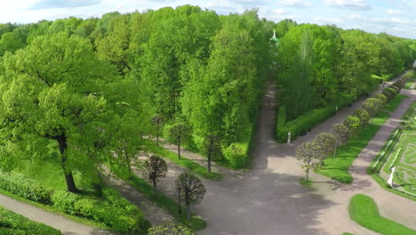 Flying-over-green-alleys-in-Tsaritsyno-Park-Moscow