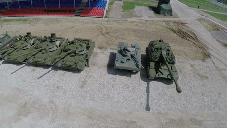 Aerial-view-of-the-tanks-and-armoured-vehicles