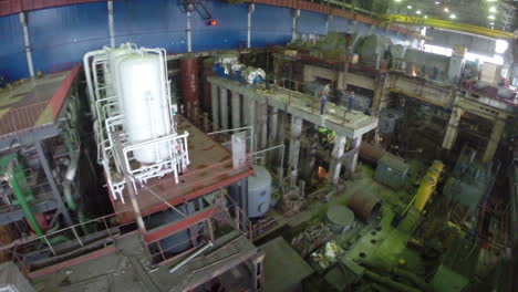 Working-process-on-power-plant-aerial-view