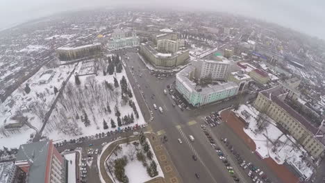 Flug-über-Das-Stadtzentrum-Von-Kursk,-Russland,-Luftaufnahme