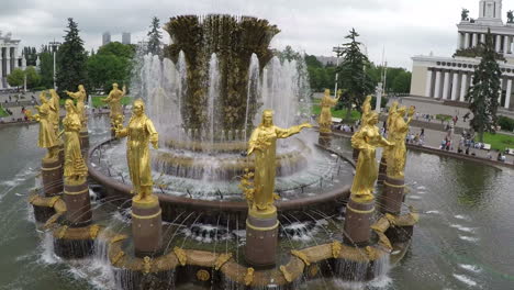 Brunnen-Der-Völkerfreundschaft-In-Moskau,-Luftbild