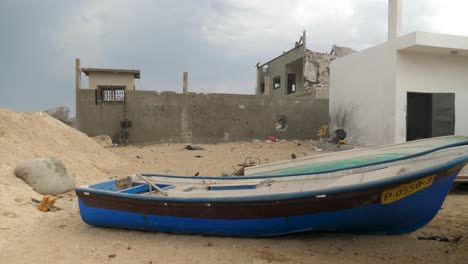 Aufnahmen-Zeigen-Häuser,-Die-Durch-Israelische-Angriffe-In-Einem-Wohnviertel-Im-Westen-Von-Gaza-Zerstört-Wurden