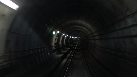 Train-making-his-way-in-dark-underground-tunnel
