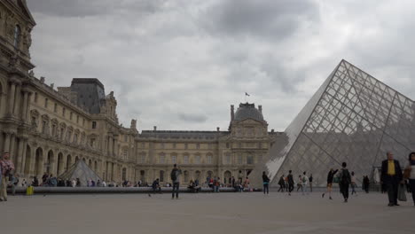 In-the-main-courtyard-of-Louvre