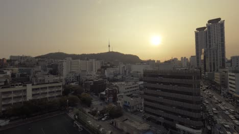 Paisaje-Urbano-Nocturno-De-Seúl,-Corea-Del-Sur.