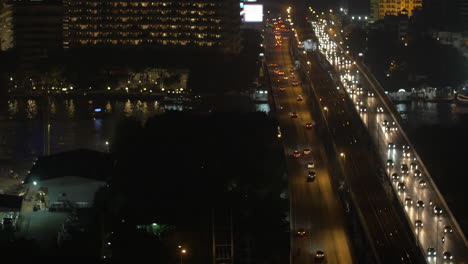 Panorama-Nocturno-De-La-Ciudad-De-Bangkok,-Tailandia