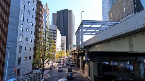 Traffic-Transition-in-the-streets-of-Tokyo,-Shinjuku